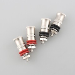 4 Pcs Rhodium Plated Speaker Amplifier Binding Post Terminal Banana Plug Socket