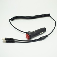 1pc 1.8M Red “Push ON” Button Car Cigarette Plug to Dual DC 5.5×2.1mm Male Cable