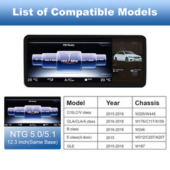 Wireless Carplay/Android Auto 12.3’Touch screen For Mercedes Benz NTG5.0 GLA CLA