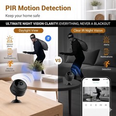 Mini Wireless Record Camera WiFi IP Home Security DVR Night Vision HD USB 1080P
