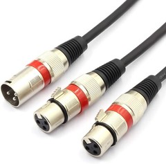 2X XLR Male to Dual XLR Female 3 Pin Jack Splitter Oxygen-Free Cable 0.5M/1.5FT