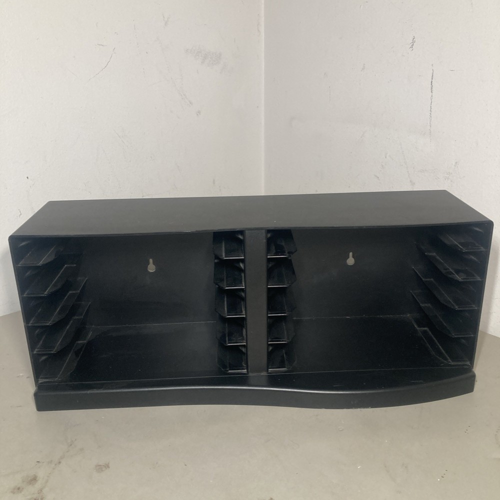 Vintage LASERLINE 10 VHS VCR Tape Storage Black Plastic Wall Mountable RARE VGC