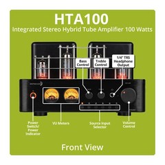 Dayton Audio HTA100 Integrated Stereo Hybrid Hi-Fi Vacuum Tube Class A/B Amplifi