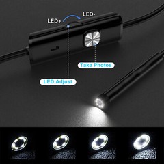 6LED HD Snake Endoscope Borescope Inspection Camera for USB Type C Android PC