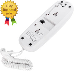 White OF 990 Slimline Wall Mountable Basic Corded Telephone No AC Power Required
