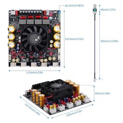 2.1 Channel Bluetooth Amplifier Board, 300W x2 Stereo Class D Home Audio Amp …