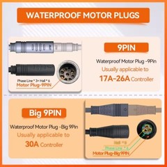 Ebike 24V-48V 17A 26A 30A Sine Wave Controller+S966 Display for 250W-1000W Motor