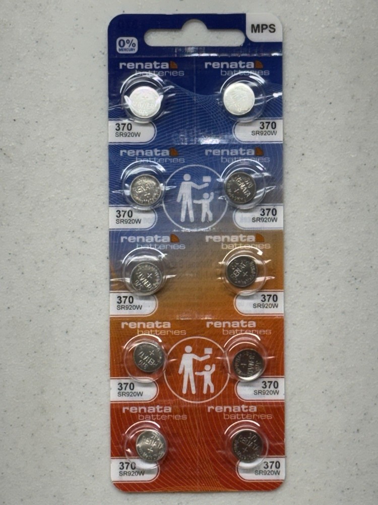 10 PACK RENATA 370 SR920W SILVER 1.55V EXP 5/2027 FRESH FREE SHIPPING USA