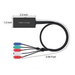 Component to HDMI Converter, YPbPr/RGB+R/L to HDMI Converter Adapter, Support 72