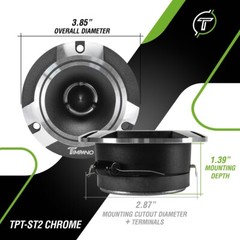 4x Timpano 6.5″ Car Midrange Speakers TPT-MR6-4 SLIM + 4x TPT-ST2 Chrome Tweeter