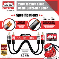 2-RCA to 2-RCA Cable Male Stereo Audio Patch Coaxial Cord L/R Gold Plated Plug