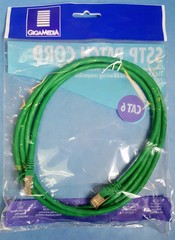 GigaMedia 7ft Cat6 SSTP RJ45 Patch Cables Lot of 3 Metal Connector Ethernet