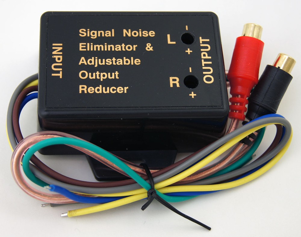 NEW ADJUSTABLE LINE LEVEL CONVERTER HIGH TO LOW SPEAKERS to RCA & NOISE FILTER