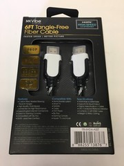 HDMI FIBER CABLE/CORD 6FT TANGLE FREE HIGH SPEED W/ETHERNET 1080P 3D VIDEO 24KT