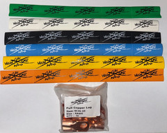 Sky High Car Audio 4 GUAGE COPPER RING TERMINALS 3/8″ HOLE W/ HEAT SHRINK