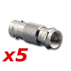 5 Pack – BNC Female Jack to F-Type Male Plug Coax Adapter Radio Connector RG59/6
