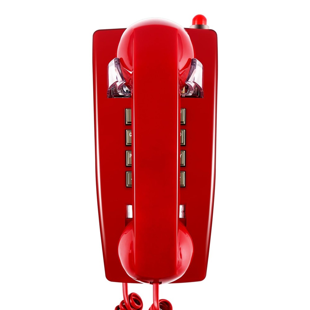 Traditional Red Wall Phones for Landline Mechanical Ringing, Classic 2554 Wal…