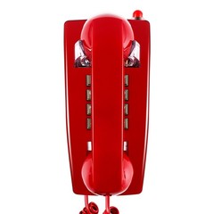 Traditional Red Wall Phones for Landline Mechanical Ringing, Classic 2554 Wal…