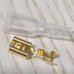 100 Sets Brass Female Spade Terminals 4.8mm Wire Connectors Insulating Sleeve US