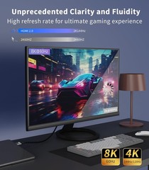 USB C to HDMI 2.1 Cable 6Ft (8K@60Hz,4K@144Hz,2K@240Hz) Type-C to HDMI Braided C