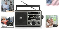 Stylish AM/FM Portable Radio: Ideal Gift with 3.5mm Jack & Easy-to-Use Design