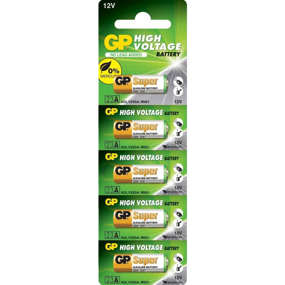 GP 23A Battery 23AE 21/23 A23 23GA MN21 12V Batteries (5 Pack)