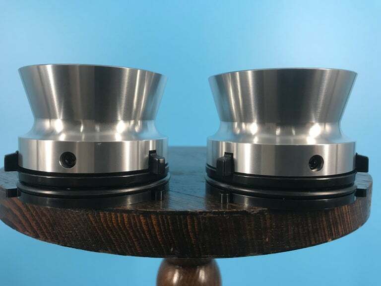 Burlington Recording Pro Silver 1/4″NAB Hub Adapters with Aluminum Trumpet(Pair)
