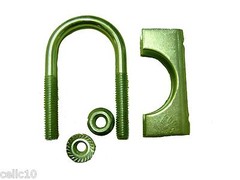 1 Set of 1-1/4″ Zinc Plated U Bolt, Saddle, Flanged Nuts – 1.25″ Antenna Mount