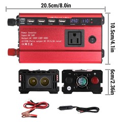 5000W Inversor de corriente DC 12V 24V a AC 110V 120V Convertidor con 3 AC 4 USB