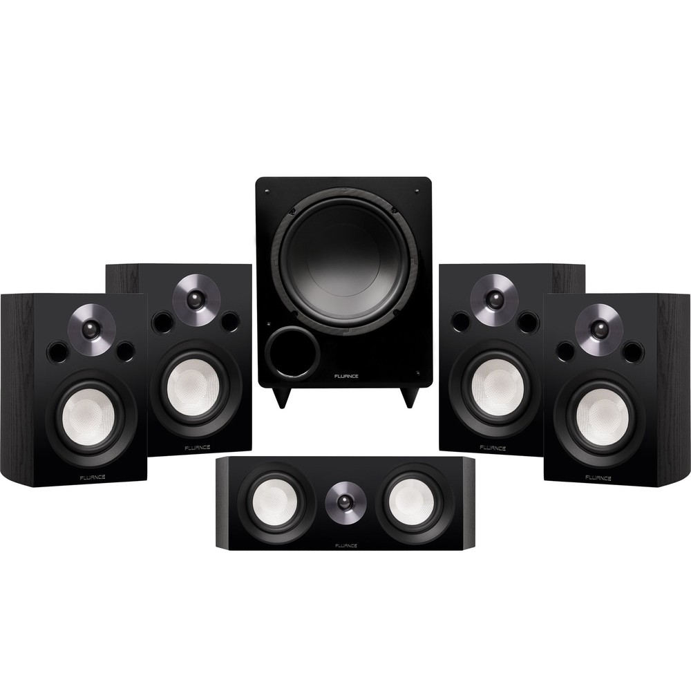 Fluance Reference Compact Surround Sound Home Theater 5.1 Speaker System – Black
