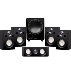 Fluance Reference Compact Surround Sound Home Theater 5.1 Speaker System – Black
