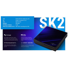 Ugoos SK2 Smart TV Box 4K Google Certificated Realtek RTD1325 ARM Cortex-A55 And
