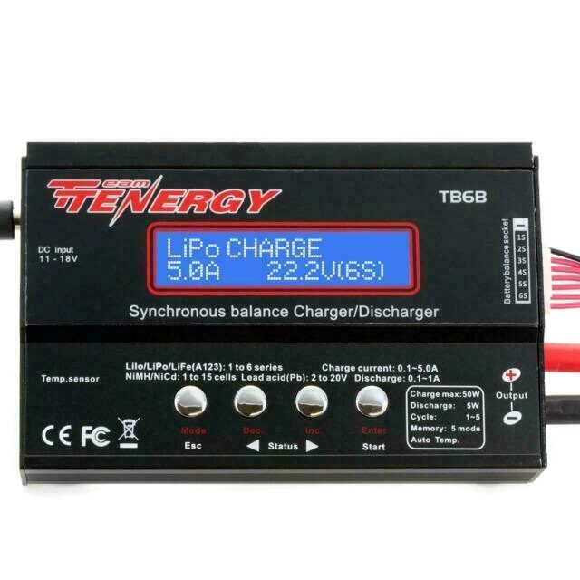 Tenergy TB6B Multifunctional Balance Charger for NiMH/NiCd/LiPo Battery Packs