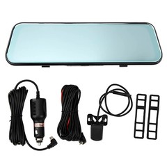 4K 10″ Dual Dash Cam Car Rear Mirror View Backup Dual Camera Night Vision IPS