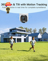 VIMTAG Pan/Tilt Outdoor Security Camera, 2.5K 4MP WiFi White&Black,4MP,1Pack