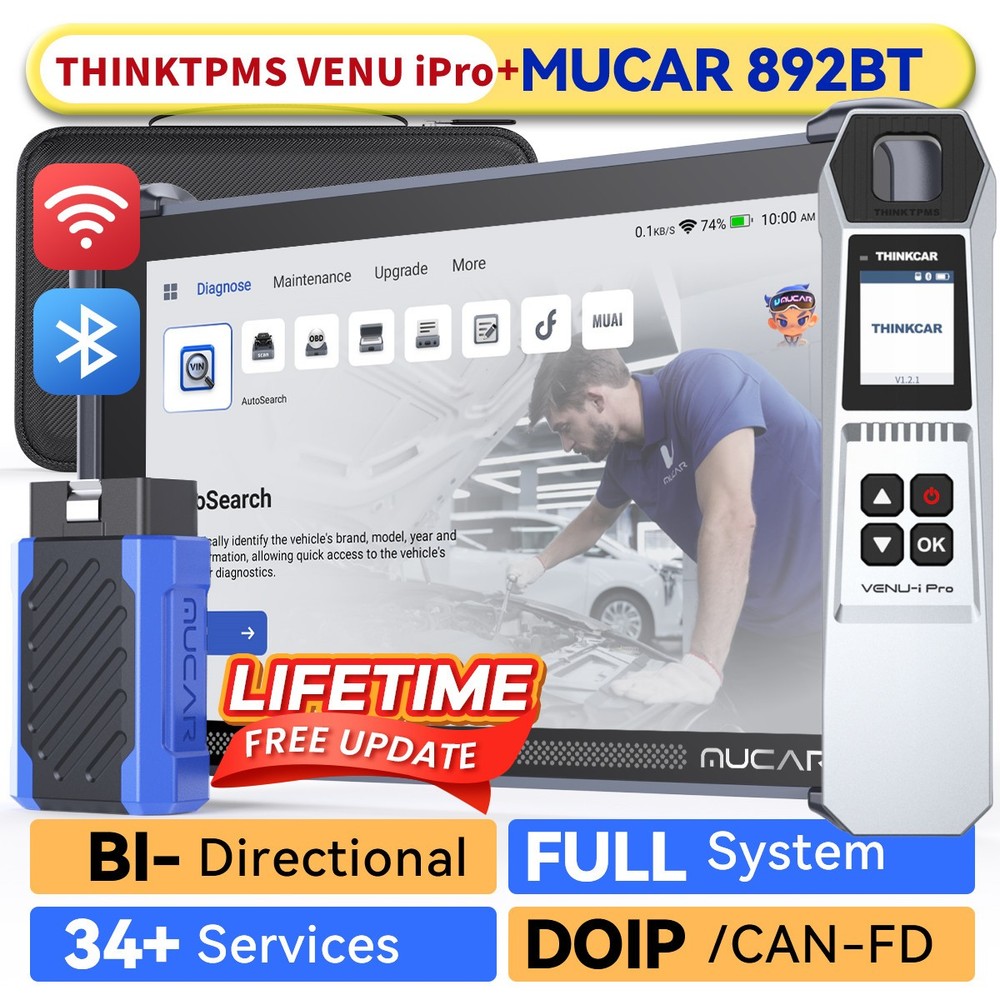 🔥2025 MUCAR 892BT Diagnostic OBD2 Scanner All System TPMS Scan Tool Action Test