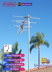 Super Strong Yagi Outdoor TV Antenna 200 Mile Reception Attic Roof
