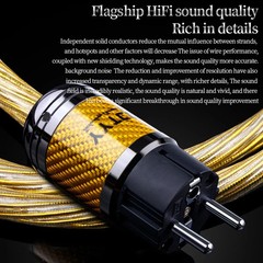 YYTCG 7N OCC Silver Plated Audiophile Power Cable Carbon Fiber Rhodium Plug