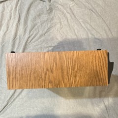 Brown Wood Media Storage Box Organizer with 2 Pull-Out Drawers