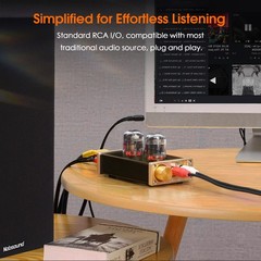 HiFi Pure Class A Vacuum Tube Preamp Mini Desktop Audio Preamp w/12J1S Tubes