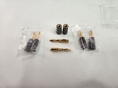 FosPower Bundle Dual Screw Audio 24K Gold Plated Jack Connector Speakers