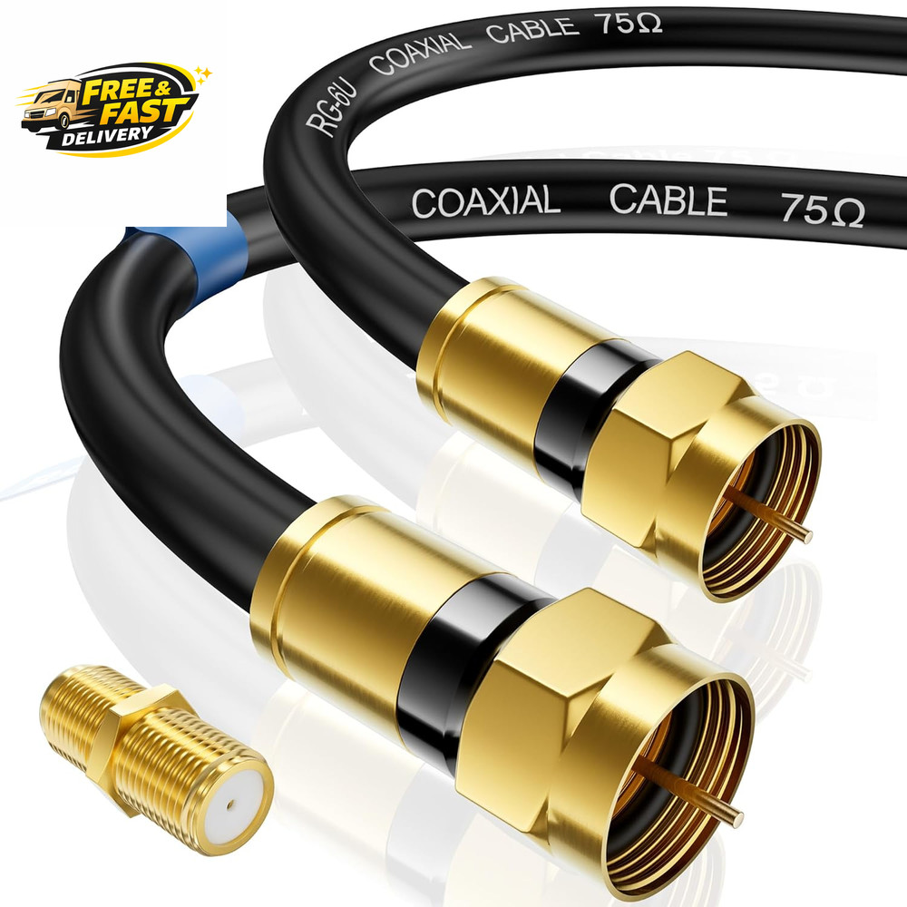 RG6 Coaxial Cable, 3FT 6FT 10FT 15FT 25FT 50FT 100FT Coax Cable Cord with