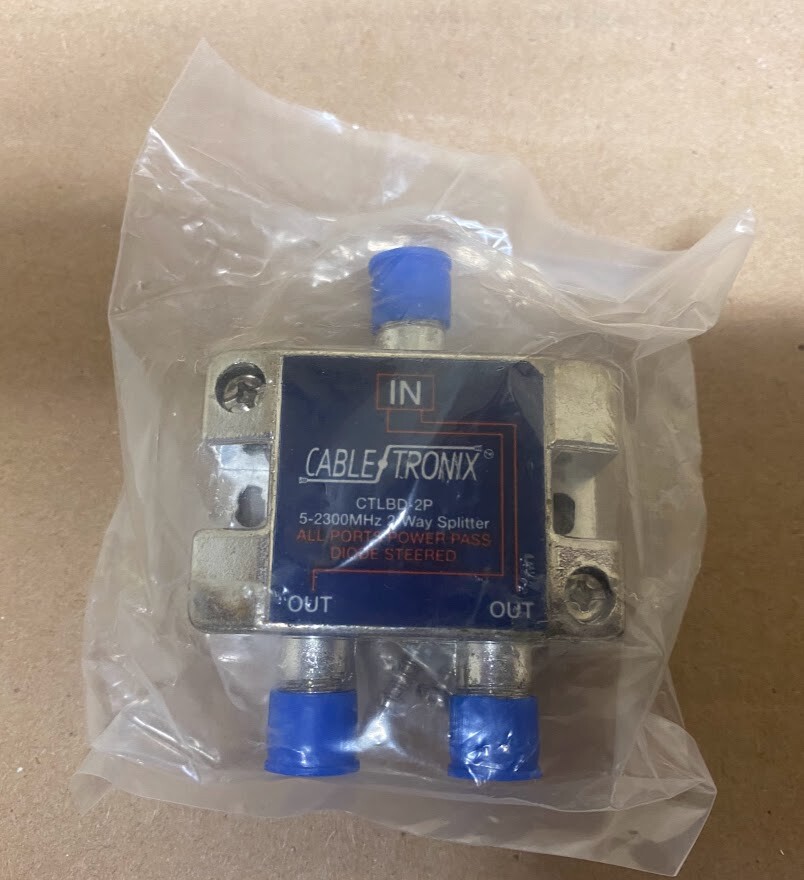 CableTronix CTLBD-2P 2 Way Cable Splitter 5-2300MHz Diode Steered DC Power Pass