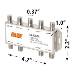 BAMF 8 Way Coaxial Cable Splitter, Bi-Directional Coax MoCA 5-2300MHz, RG6…