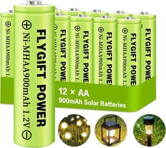 AA Rechargeable Batteries Solar Battery for Solar Lights (AA 900Mah 12 Pack)