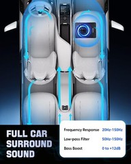 10″ 1200W Car Subwoofer, 2025 Upgraded Slim under Seat Powered Car Subwoofer