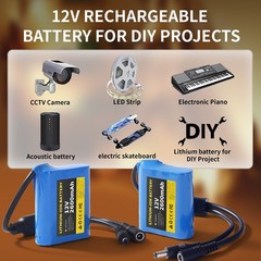 2600mAh DC 12V Portable Rechargeable Li-ion Battery Pack With Charger