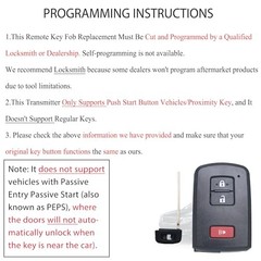 Smart Key Fob Remote Replacement Fit for Toyota Tacoma 2015-2021 / Tundra