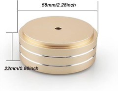 Tertullus 4 Pcs Speaker Feet Aluminum HiFi Turntable 58mm×22mm, Gold