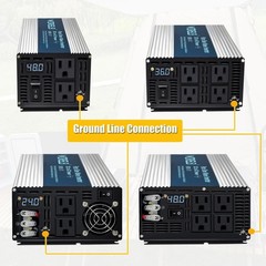 5000W Pure Sine Wave Inverter DC 12V 24V 36V 48V to AC 120V Remote